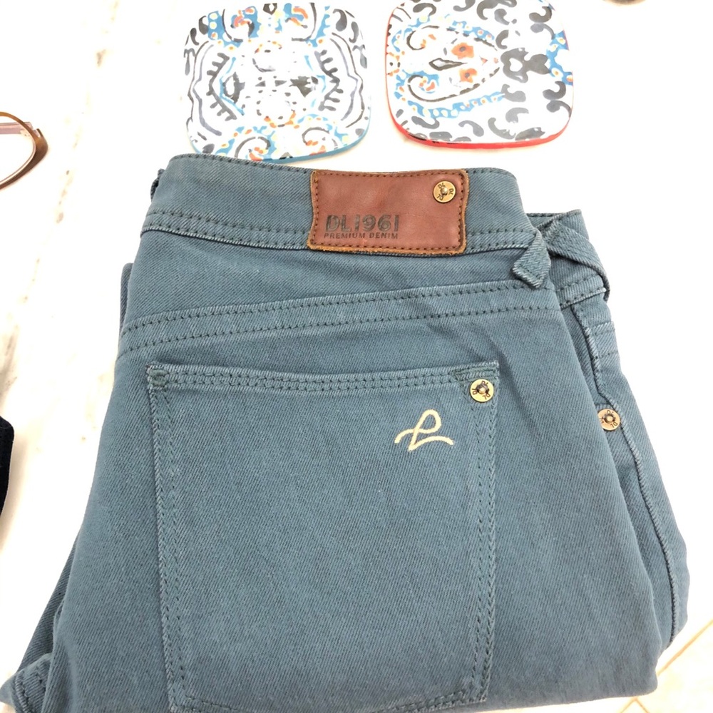 DL JADE Amanda Skinny Jeans in dark Jade color